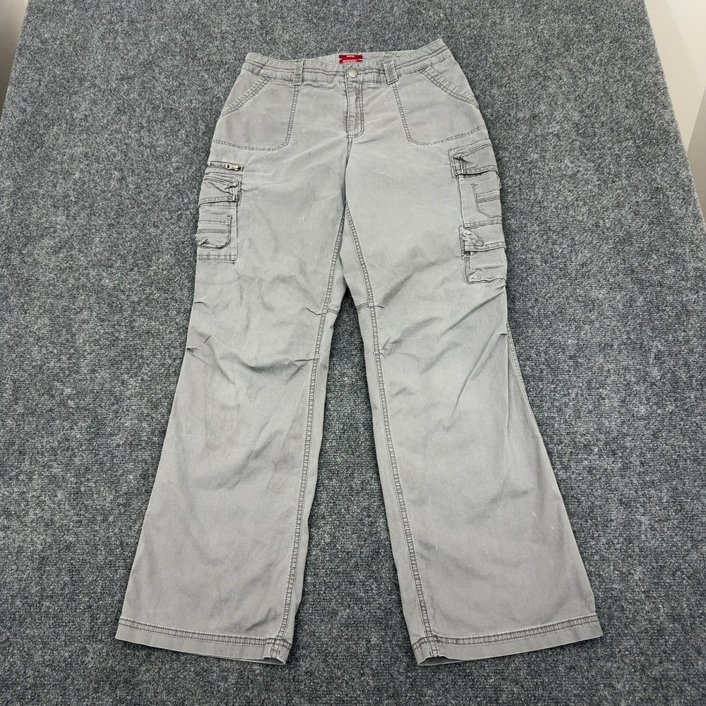 Merona Cargo Pants Women 8 Gray Cotton Blend Multi Pocket Utility Gorpcore Style